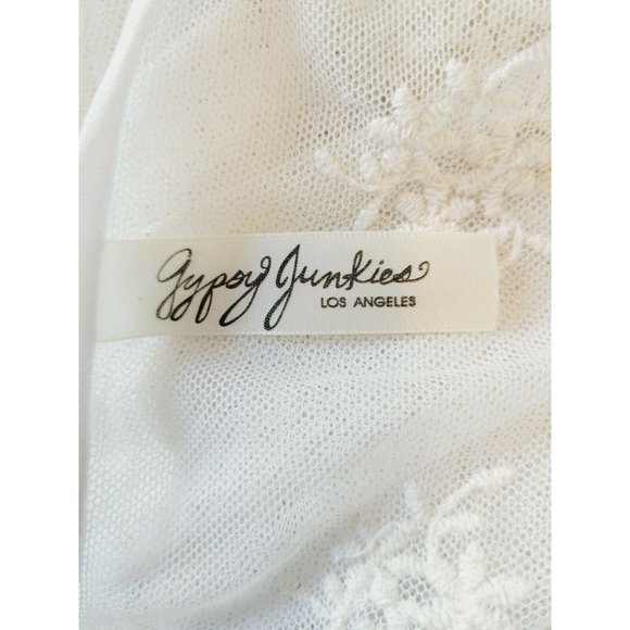 Gypsy Junkies Sasha Floral Embroidered Mesh Maxi Slip Dress Size S/M Filigree - Picture 9 of 12